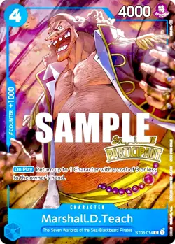 Marshall D. Teach ST03-014 Rare 2023 Regional Participation Vol. 1 One Piece TCG - Image 1