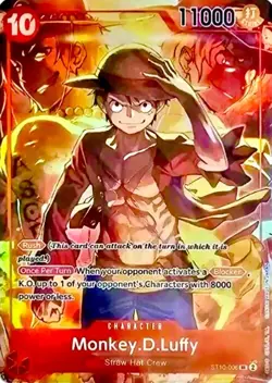 Monkey D. Luffy Ace Sabo RARE PROMO ALTERNATIVE ART ST10-006 ONE PIECE TCG NM - Image 2