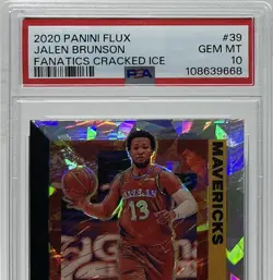Jalen Brunson PSA 10 -2020 Panini Flux ‘Cracked Ice’ -Knicks, Mavs, Villanova - Image 2