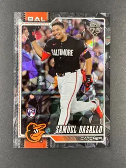 SAMUEL BASALLO 2026 Topps Series 1 - #104 (RC) Black Diamante Foil 08/10 - Image 1