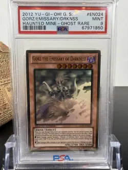 PSA 9 Gorz The Emissary of Darkness GLD5-EN024 Haunted Mine Ghost Rare - Image 2