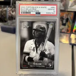 2024 Topps Black-And-White Elly De La Cruz #RR1 Rookie Resolution PSA 10 ( RC ) - Image 1