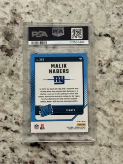 2024 Panini Donruss Malik Nabers #383 Optic Preview Red Pandora PSA 10 - Image 2
