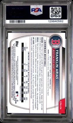 2025 BOWMAN CHROME PRSPCT AUTOS #CPAFA FRANKLIN ARIAS PSA 10 - Image 2