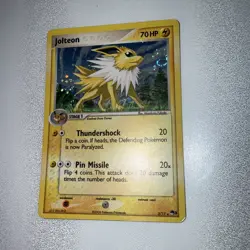 Jolteon Holo 3/17 Pop Series 3 Pokemon Card HP 2006 English #3 Vintage - Swirl - Image 2