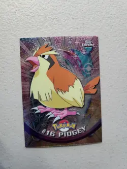 Topps Chrome Series 1 Pokemon TV Animation Card #16 Pidgey Base Chrome MP - Image 1