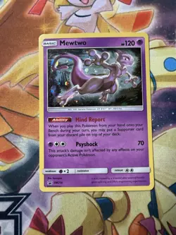 Mewtwo SM214 Holo Swirl Black Star Promo 2019 Pokemon Card Near Mint - Image 1