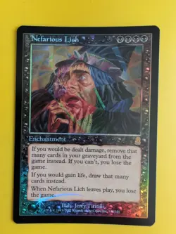 Nefarious Lich. Enchantment MTG Card. Odyssey.Old Border FOIL. - Image 1