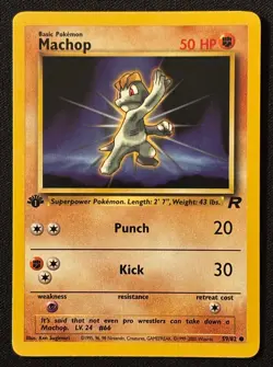 1st Edition Machop - Team Rocket - #59/82 - Vintage Pokemon Card 1999 WOTC - Image 1