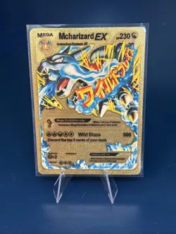 Mcharizard EX HP230 Gold Metal Pokemon Card (ash1) - Image 1