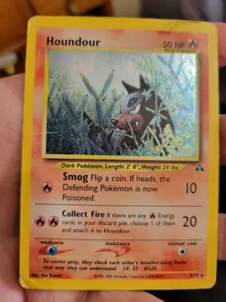 Pokemon TCG Houndour Neo Discovery Holo Rare Card 5/75 Heavy Play - Image 1