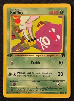 1st Edition Koffing - Team Rocket - #58/82 - Vintage Pokemon Card 1999 WOTC - Image 1