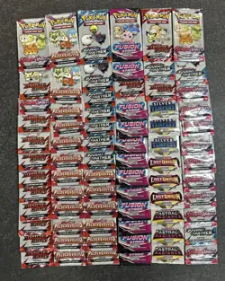 Pokemon TCG 3-Card Fun Pack Lot Of 74, Fusion, Destined, Lost Origins, And More! - Image 1