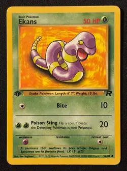 1st Edition Ekans - Team Rocket - #56/82 - Vintage Pokemon Card 1999 WOTC - Image 1