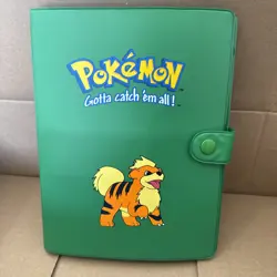 Pokemon Trading Card Game Collectible Binder - Growlithe, Green - Vintage Rare - Image 1