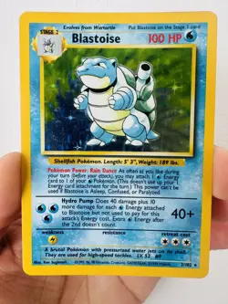 Pokemon TCG Blastoise Holo Card Base Set 2/102 Unlimited LP-MP - Image 1