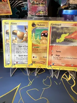 Pokemon TCG Kabuto Eevee Cyndaquil Non Holo Cards E Reader 2003 Vintage NM - Image 1