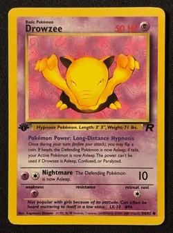 1st Edition Drowzee - Team Rocket - #54/82 - Vintage Pokemon Card 1999 WOTC - Image 1