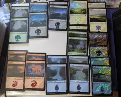 23x Mtg Foil Lands LoTR & Dr Who Surge Foil - Image 1