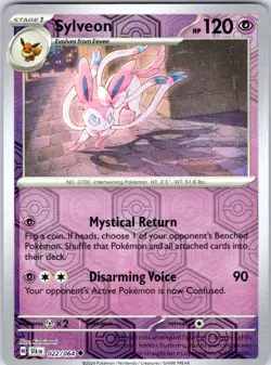 SYLVEON 022/064 SHROUDED FABLE POKEMON REVERSE HOLO NM/M - Image 1