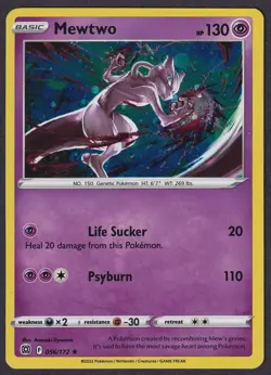 Pokemon Mewtwo 056/172 Cosmos Holo Mew V Box Exclusive - Image 1