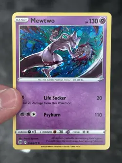 Pokemon Mewtwo 056/172 Cosmos Holo Mew V Box Exclusive - Image 3