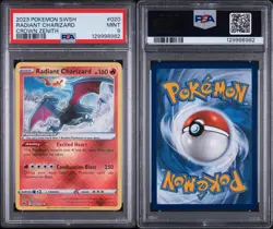 2023 POKEMON SWORD & SHIELD CROWN ZENITH #020 RADIANT CHARIZARD PSA 9 - Image 3