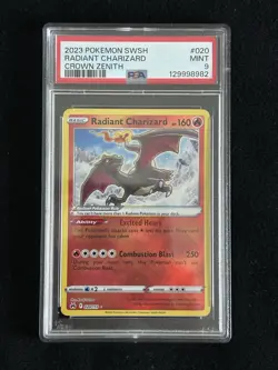 2023 POKEMON SWORD & SHIELD CROWN ZENITH #020 RADIANT CHARIZARD PSA 9 - Image 4