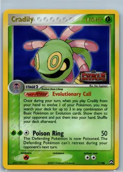 Pokemon TCG Cradily 7/108 Power Keepers Reverse Holo Rare Stamped - Image 1
