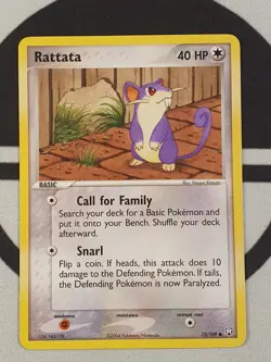 Rattfratz 72/109 Ex Team Rocket Returns Set Pokemon Karte Rattata Pokemon NM - Image 3