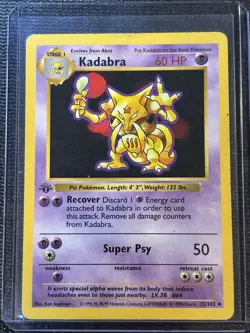 Kadabra 1st Edition Uncommon Base Set (Shadowless) 032/102 LP/MP - Pokemon TCG - Image 1