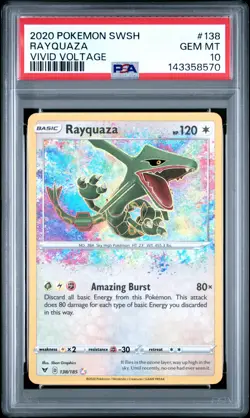 2020 Pokemon Sword & Shield Vivid Voltage #138 Rayquaza Vivid Voltage PSA 10 - Image 1