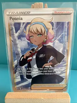 Pokemon Peonia 196/198 Chilling Reign Ultra Rare Full Art Holo Trainer Supporter - Image 1