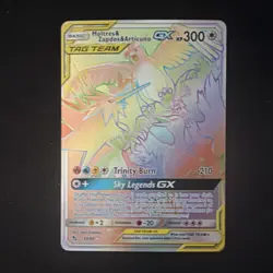 Pokemon Moltres Zapdos Articuno GX Full Art Secret Rare Holo 69/68 Hidden Fates… - Image 1