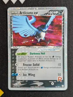 Rocket's Articuno ex 96/109 Team Rocket Returns Pokemon LP Holo BEND DAMAGE - Image 1