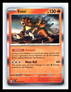 🔥 Pokemon TCG Entei SV03: Obsidian Flames 030/197 Holo Rare - Image 1