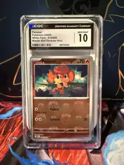 Pokemon TCG Pansear White Flare 014/086 Master Ball Reverse Holo CGC Gem Mint 10 - Image 1