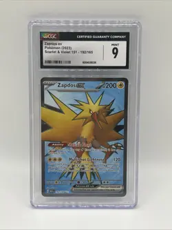 Zapdos ex Scarlet & Violet 151 192/165 Ultra Rare Holo CGC 9 English Pokemon TCG - Image 1