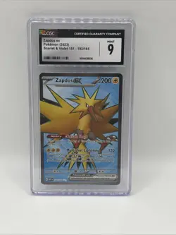 Zapdos ex Scarlet & Violet 151 192/165 Ultra Rare Holo CGC 9 English Pokemon TCG - Image 2