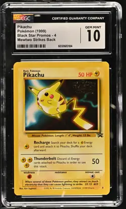 Pikachu Mewtwo Strikes Back Black Star Promos 4 CGC 10 - Image 1
