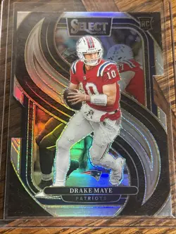 2024 Panini Select - Premier Level Drake Maye #113 Silver Prizm Die-Cut (RC) - Image 1
