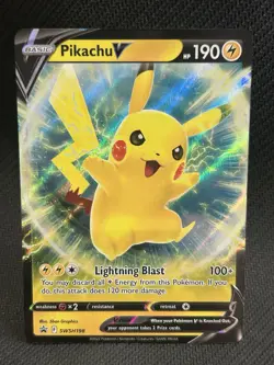 Pokemon Pikachu v SWSH198 Holo Promo Card Pokemon TCG NM - Image 1