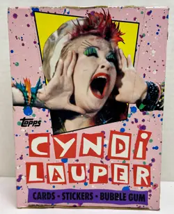 1985 Cyndi Lauper Vintage Trading Card Wax Box 36 Packs Topps Full - Image 1