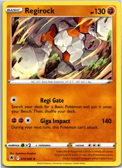 Regirock - SWSH10: Astral Radiance 075/189 - Rare - NM Pokemon TCG - Image 1