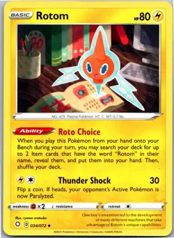 Rotom - Shining Fates 034/072 - Uncommon - NM Pokemon TCG - Image 1