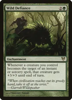 Wild Defiance Avacyn Restored HEAVILY PLD Green Rare MAGIC MTG CARD ABUGames - Image 1