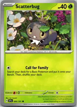Scatterbug - SV08: Surging Sparks 005/191 - Common - NM Pokemon TCG - Image 1