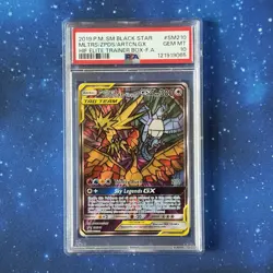 2019 Pokemon SM Hidden Fates ETB Promo SM210 Moltres Zapdos Articuno GX PSA 10 - Image 1