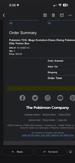 Pokemon Center Chaos Rising Elite Trainer Box ETB CONFIRMED CHECKOUT PRESALE - Image 1