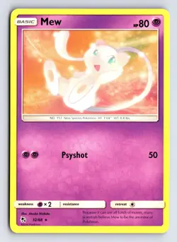 Mew 32/68 Rare Hidden Fates Pokemon Near Mint - Image 1